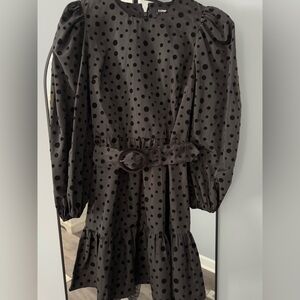 Black on Black polka dot dress